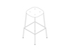 A line drawing - Soft Edge Stool–Bar Height–Steel Legs–Wood Seat–Nonupholstered