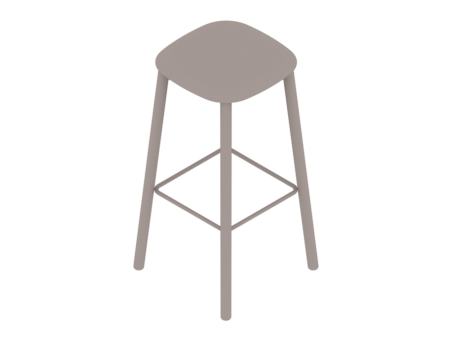 A generic rendering - Soft Edge Stool–Bar Height–Wood Legs–Wood Seat–Nonupholstered