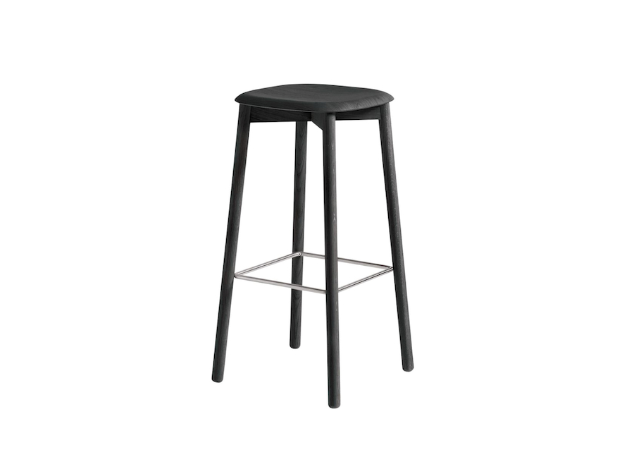 A photo - Soft Edge Stool–Bar Height–Wood Legs–Wood Seat–Nonupholstered