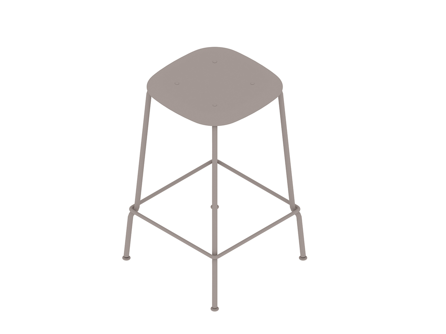 A generic rendering - Soft Edge Stool–Counter Height–Steel Legs–Polypropolene Seat–Nonupholstered