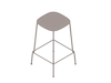A generic rendering - Soft Edge Stool–Counter Height–Steel Legs–Wood Seat–Nonupholstered
