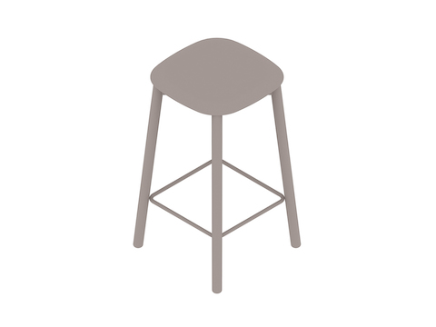 A generic rendering - Soft Edge Stool–Counter Height–Wood Legs–Wood Seat–Nonupholstered