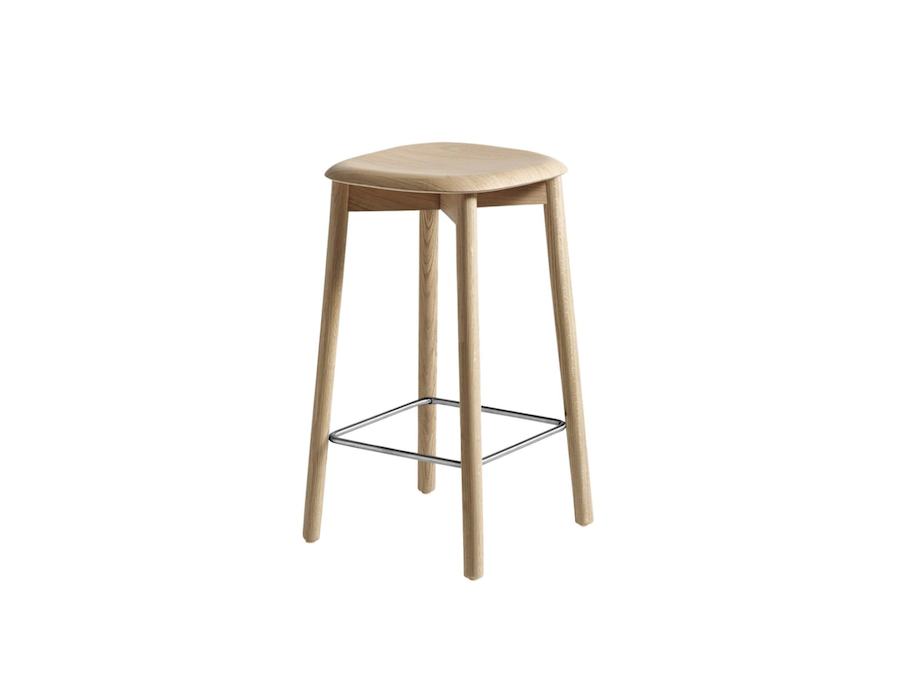 A photo - Soft Edge Stool–Counter Height–Wood Legs–Wood Seat–Nonupholstered