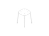 A line drawing - Soft Edge Stool–Low Height–Steel Legs–Polypropolene Seat–Nonupholstered