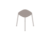 A generic rendering - Soft Edge Stool–Low Height–Steel Legs–Wood Seat–Nonupholstered