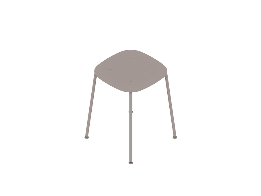 A generic rendering - Soft Edge Stool–Low Height–Steel Legs–Wood Seat–Nonupholstered