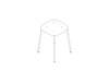 A line drawing - Soft Edge Stool–Low Height–Steel Legs–Wood Seat–Nonupholstered