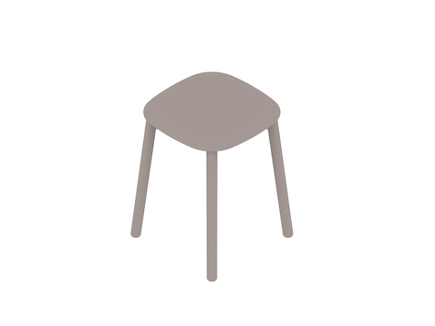 A generic rendering - Soft Edge Stool–Low Height–Wood Legs–Wood Seat–Nonupholstered