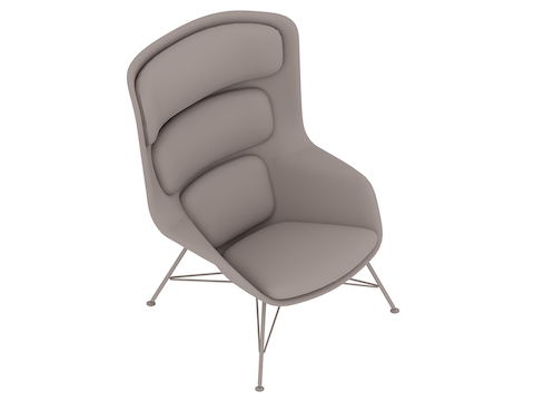 Un rendering generico - Seduta lounge Striad - schienale alto - base in metallo