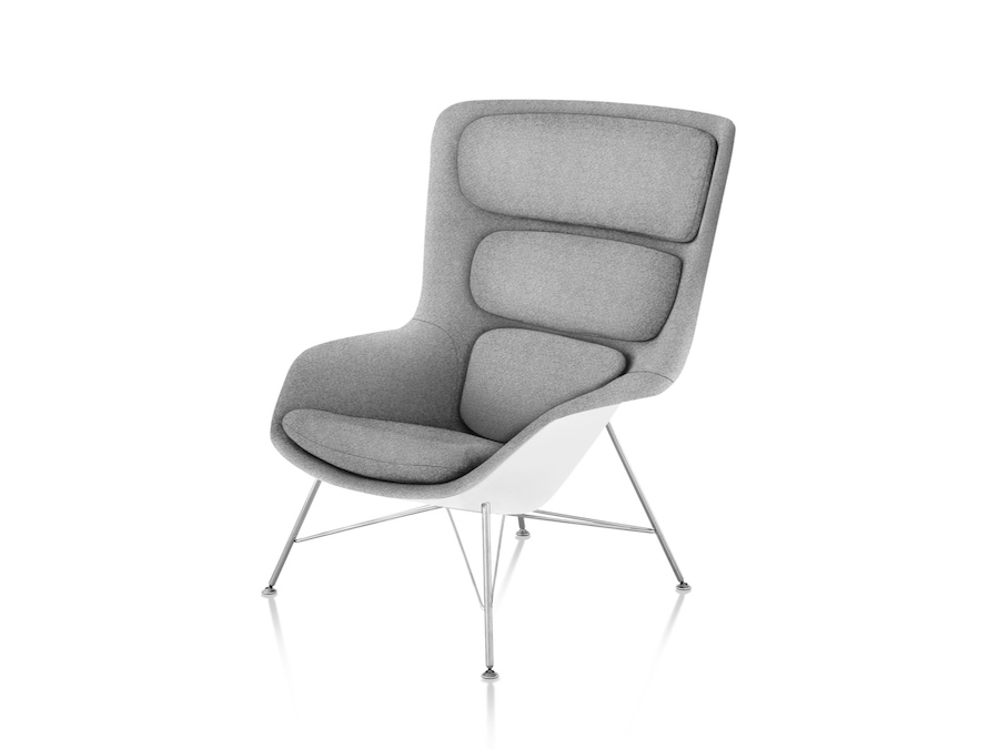 A photo - Striad Lounge Chair–High Back–Wire Base