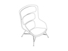A line drawing - Striad Lounge Chair–High Back–Wire Base