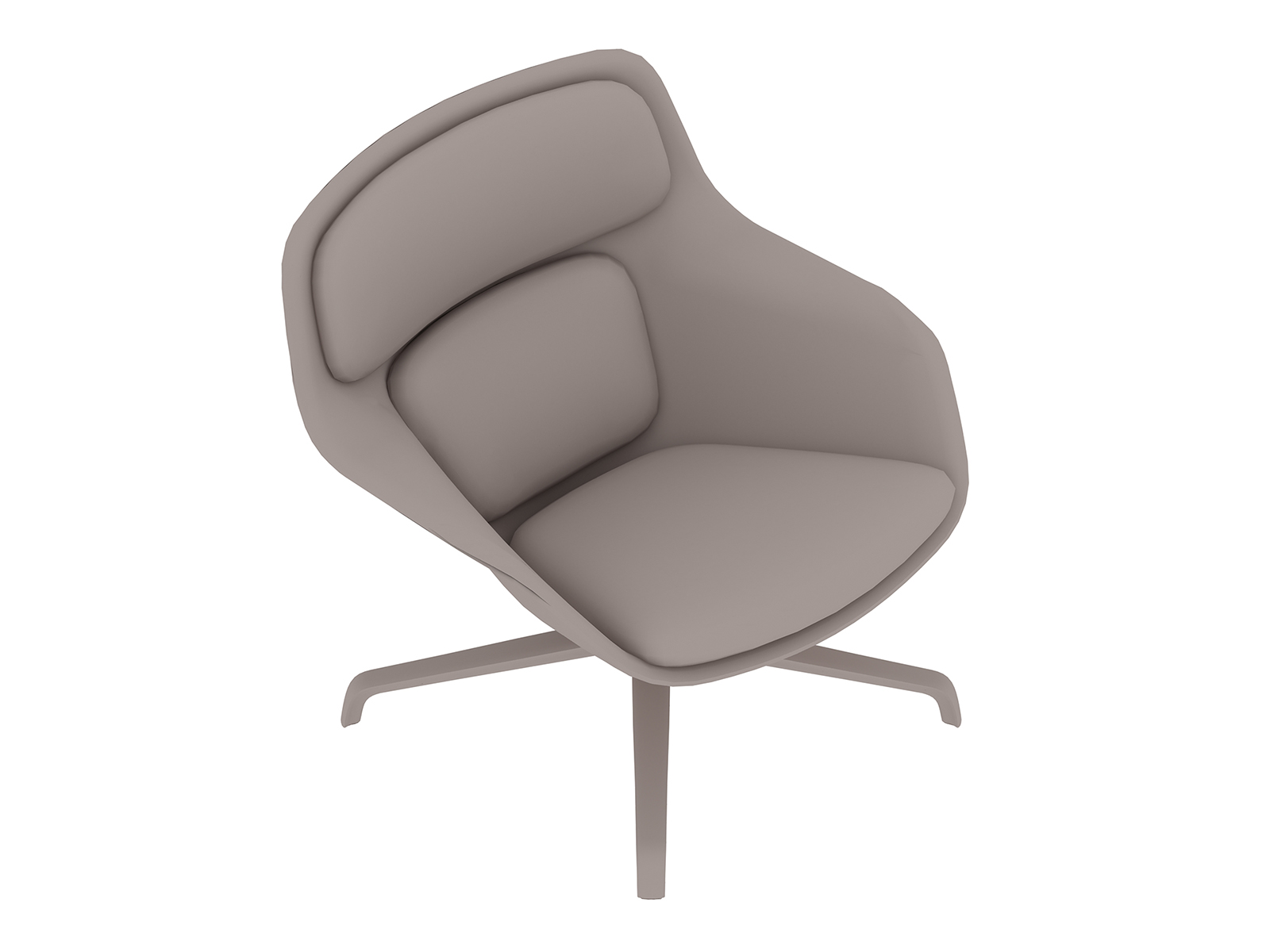 Un rendering generico - Seduta lounge Striad - schienale basso - base a 4 stelle