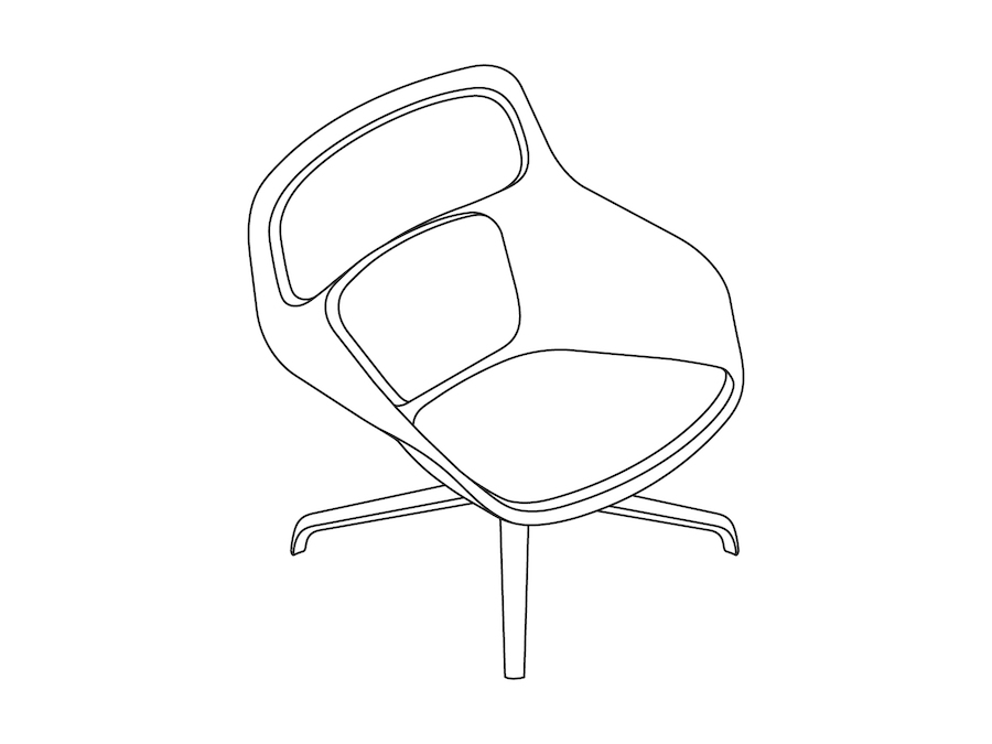 A line drawing - Striad Lounge Chair–Low Back–4-Star Base