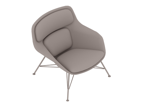 Un rendering generico - Seduta lounge Striad - schienale basso - base in metallo