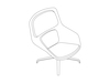 A line drawing - Striad Lounge Chair–Mid Back–4-Star Base
