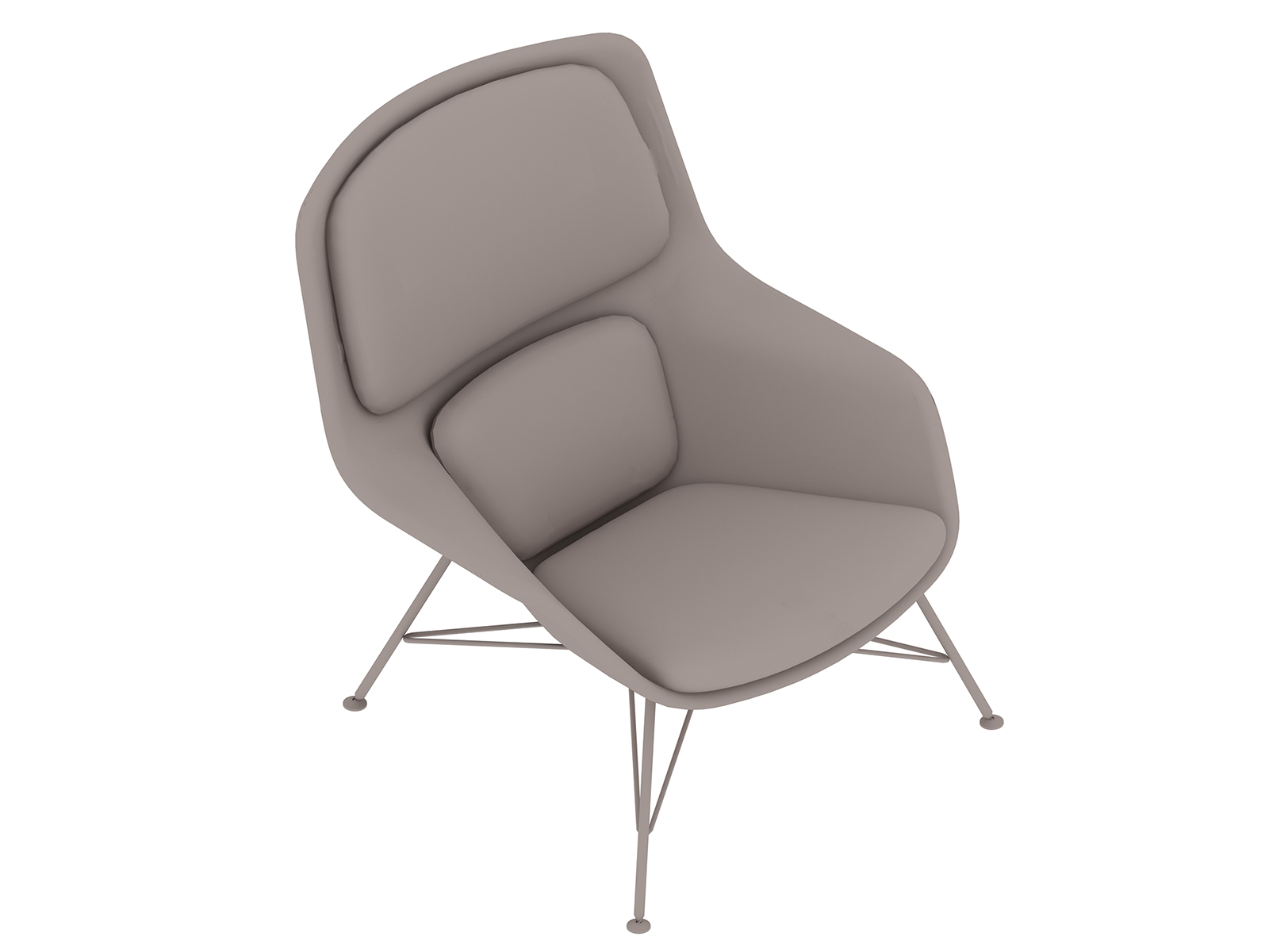 Uma renderização genérica - Lounge Chair Striad–Encosto médio–Base em arame