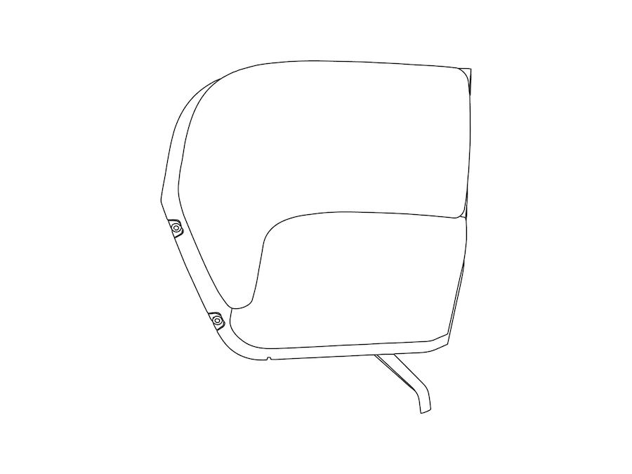 A line drawing - Striad Corner–4-Leg Base