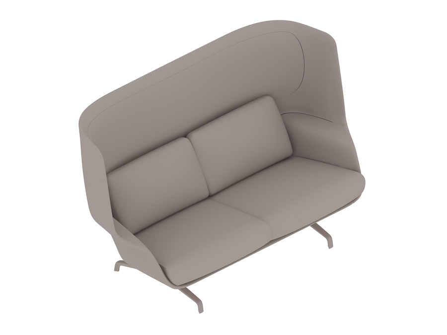 Eine generische Abbildung - Striad Sofa–hohe Rückenlehne–2 Sitze–4-Stern-Fußkreuz