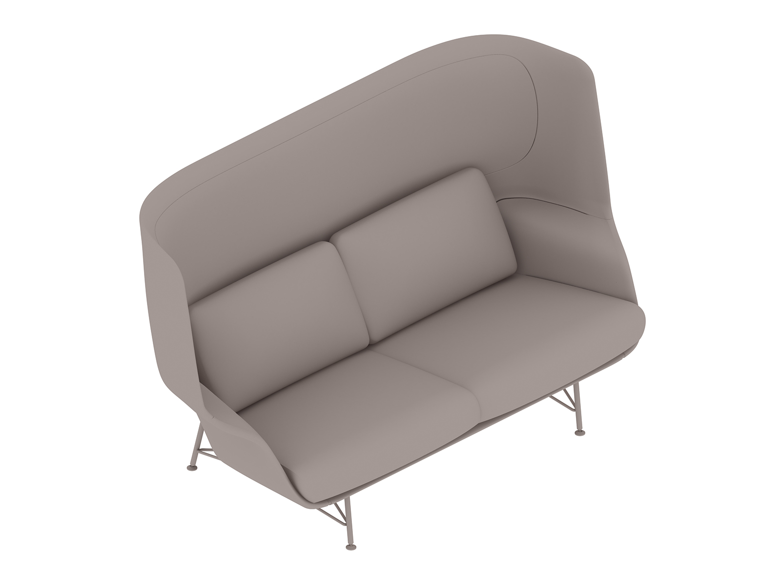 Eine generische Abbildung - Striad Sofa–hohe Rückenlehne–2 Sitze–Metallbeine