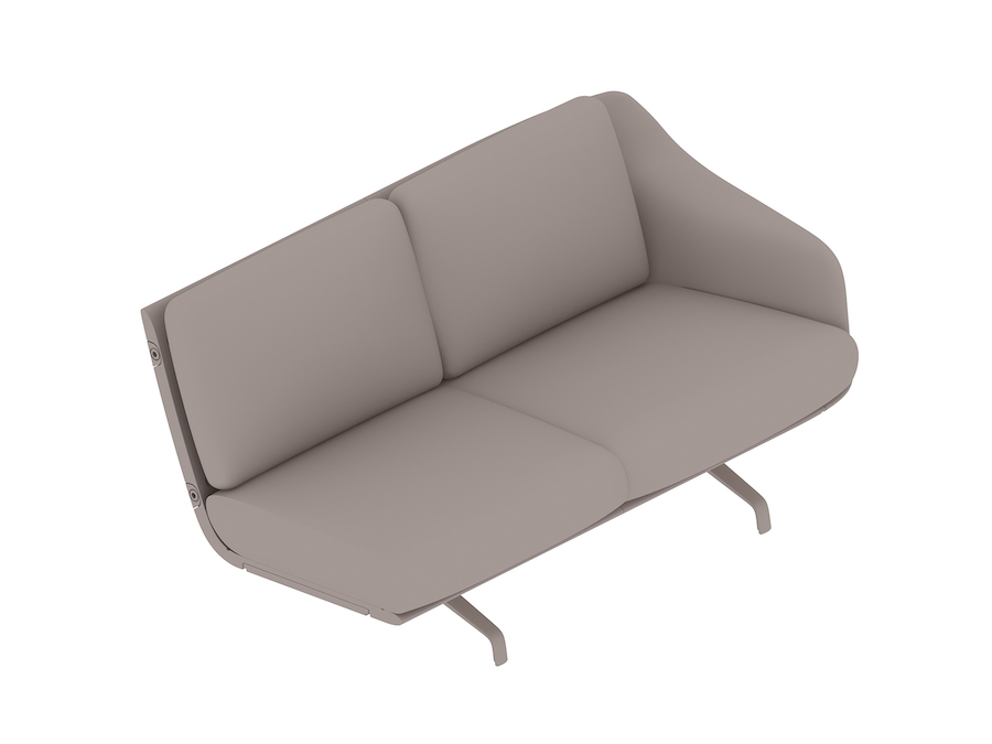 Eine generische Abbildung - Striad Sofa–niedrige Rückenlehne–2 Sitze–Armlehne links–4-Stern-Fußkreuz