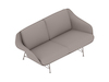 A generic rendering - Striad Sofa–Low Back–2 Seat–With Arms–Wire Base
