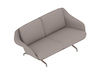 Eine generische Abbildung - Striad Sofa–niedrige Rückenlehne–2 Sitze–mit Armlehnen–4-Stern-Fußkreuz