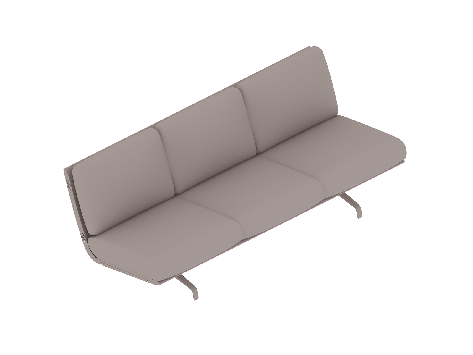 A generic rendering - Striad Sofa–Low Back–3 Seat–Armless–4-Leg Base