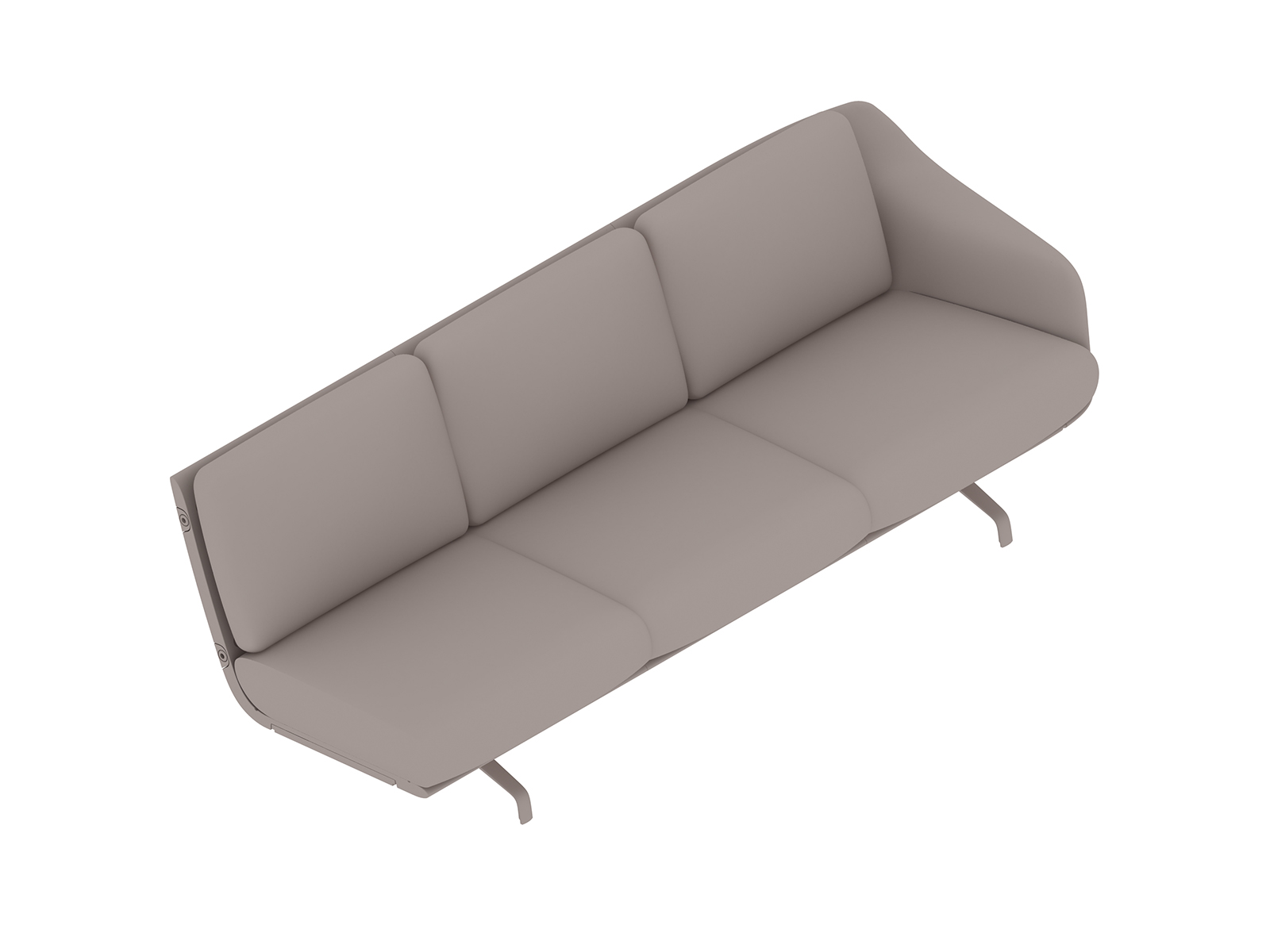Eine generische Abbildung - Striad Sofa–niedrige Rückenlehne–3 Sitze–Armlehne links–4-Stern-Fußkreuz