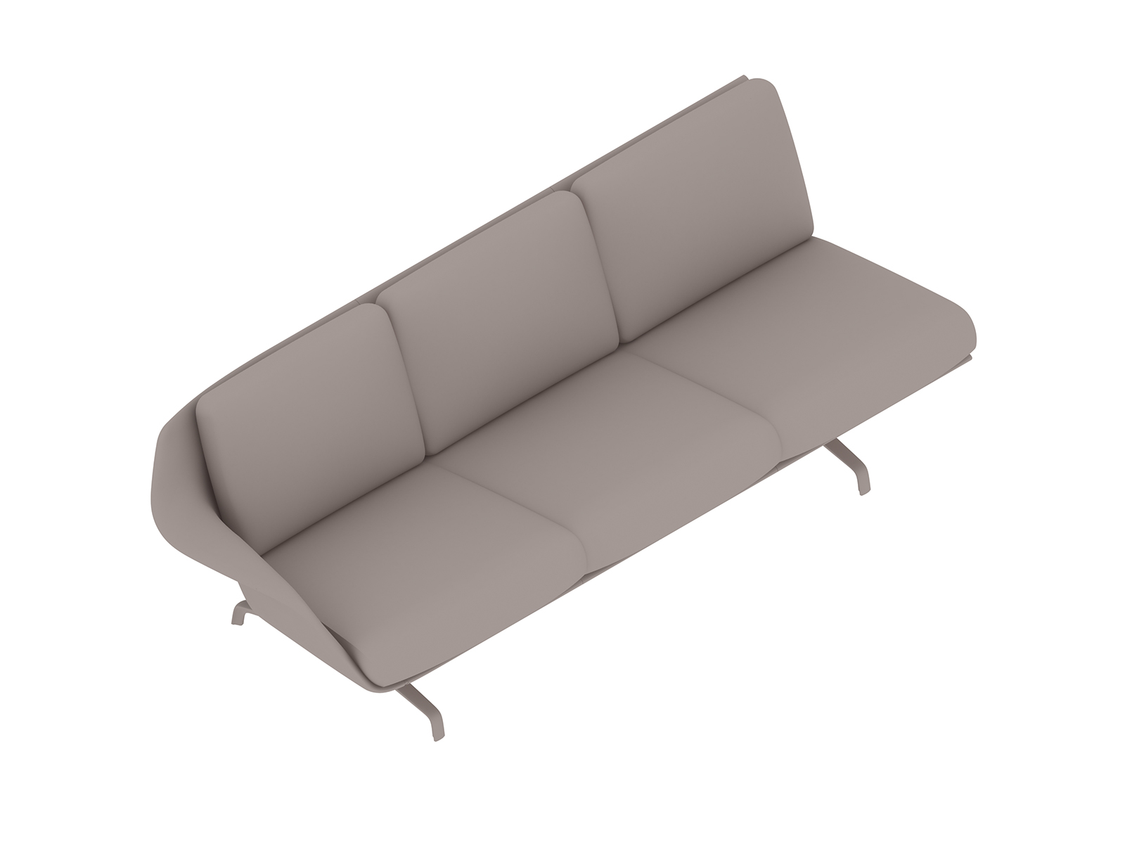 Eine generische Abbildung - Striad Sofa–niedrige Rückenlehne–3 Sitze–Armlehne rechts–4-Stern-Fußkreuz
