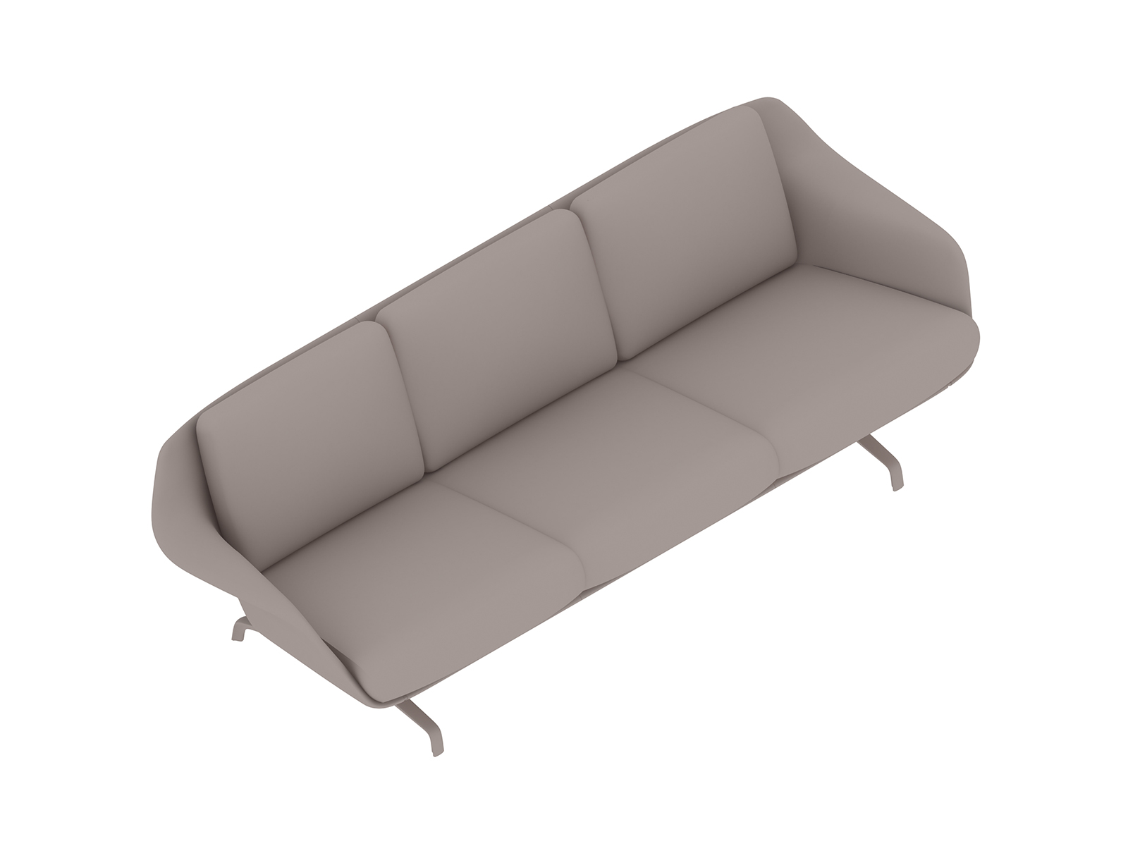 Eine generische Abbildung - Striad Sofa–niedrige Rückenlehne–3 Sitze–mit Armlehnen–4-Stern-Fußkreuz