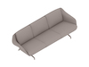 A generic rendering - Striad Sofa–Low Back–3 Seat–With Arms–4-Leg Base