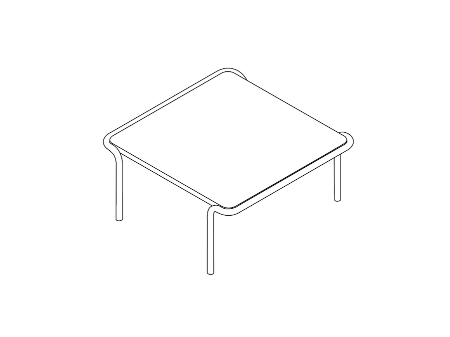 Um desenho de linha - Mesa de centro Sweep – Quadrada