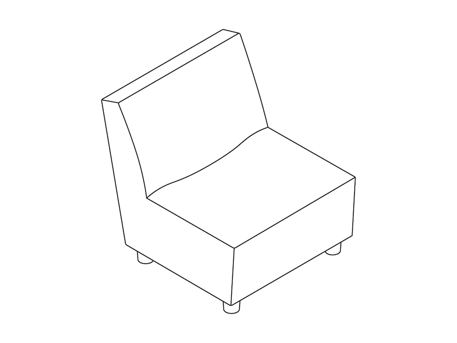 A line drawing - Swoop Chair–Armless