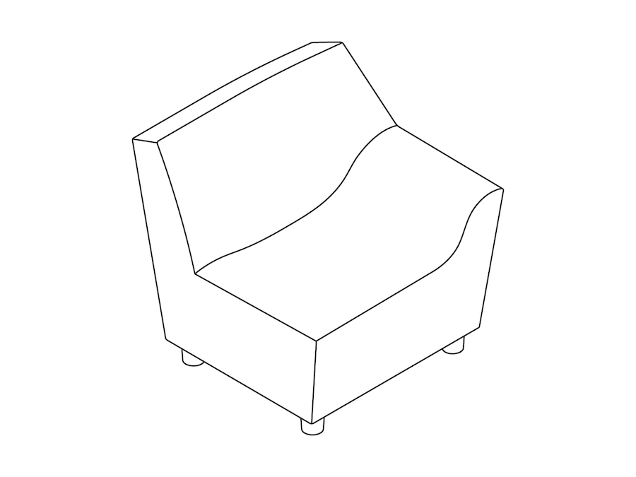 A line drawing - Swoop Chair–Left Arm
