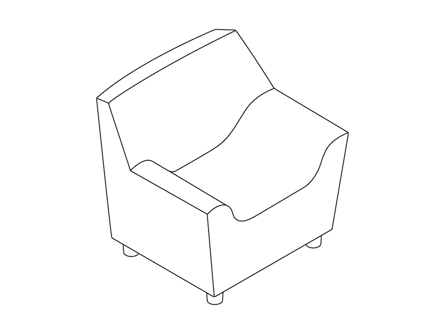 A line drawing - Swoop Club Chair