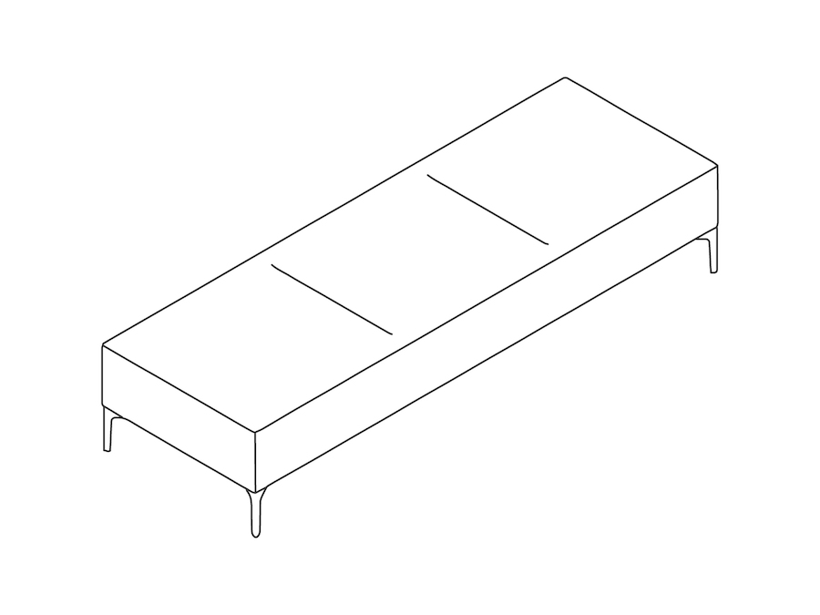 Eine Zeichnung - Symbol Sitzbank–3-Sitzer
