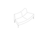 A line drawing - Symbol Modular Seating–45-Degree External Curve