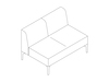Een lijntekening - Symbol modulaire stoelen–zonder armleuning–2 zittingen