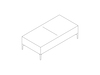 Een lijntekening - Symbol modulaire stoelen – bank – 2 zittingen