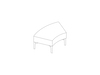 A line drawing - Symbol Modular Seating–Bench–45-Degree Curve