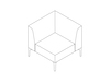 Een lijntekening - Symbol modulaire stoelen–hoek