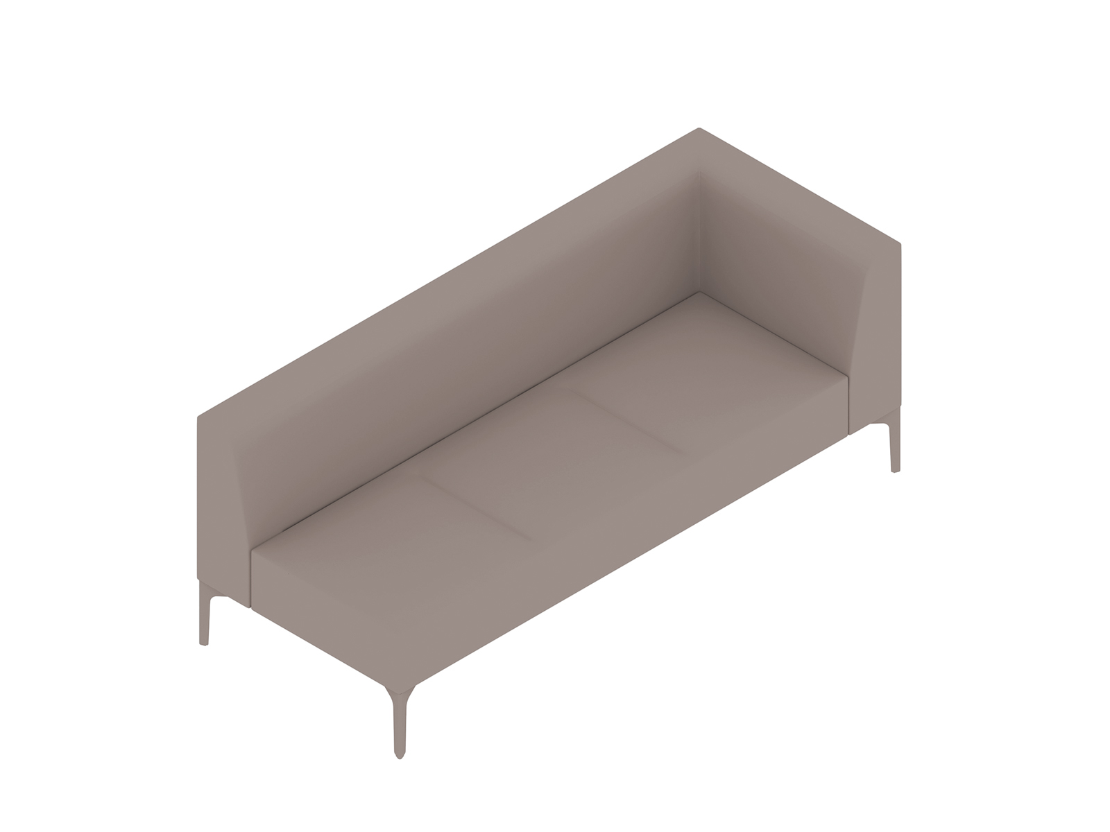 Een generieke rendering - Symbol modulaire stoelen–armleuning links–3 zittingen