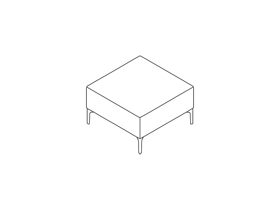 A line drawing - Symbol Modular Seating–Single Stool