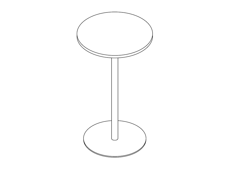 A line drawing - Tier Bar-Height Table–Round