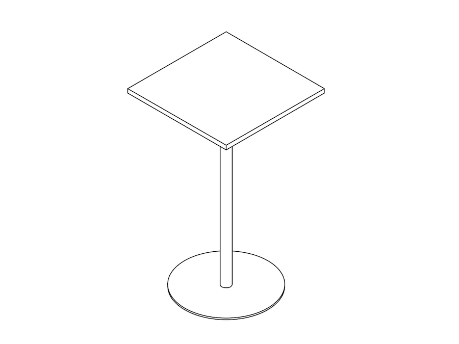Uma renderização genérica - Mesa com altura para bar Tier – Quadrada