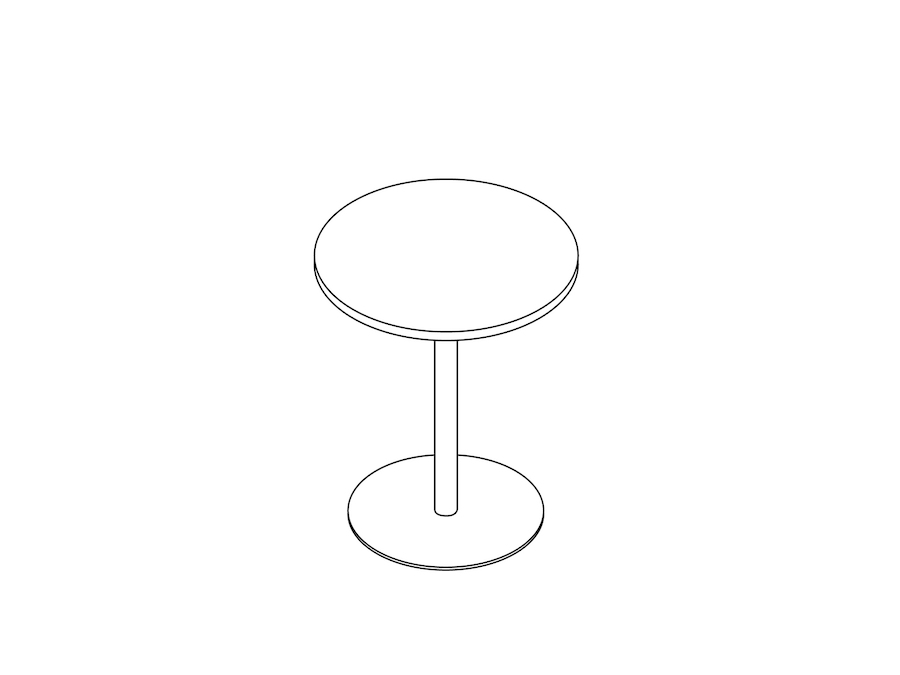 线描图 - Tier咖啡桌 - 圆形