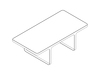 Een lijntekening - Trace-salontafel–rechthoekig