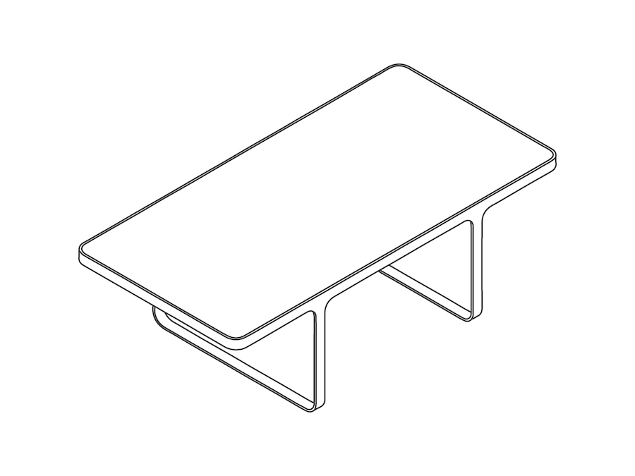 Dessin au trait : Table basse Trace–Rectangulaire