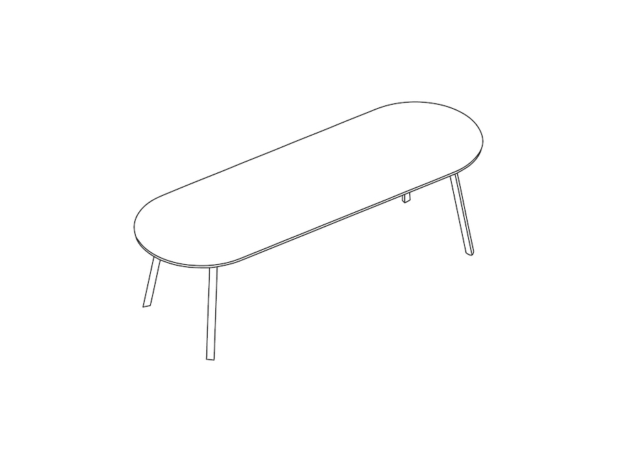 A line drawing - Triangle Leg Table–Rectangular