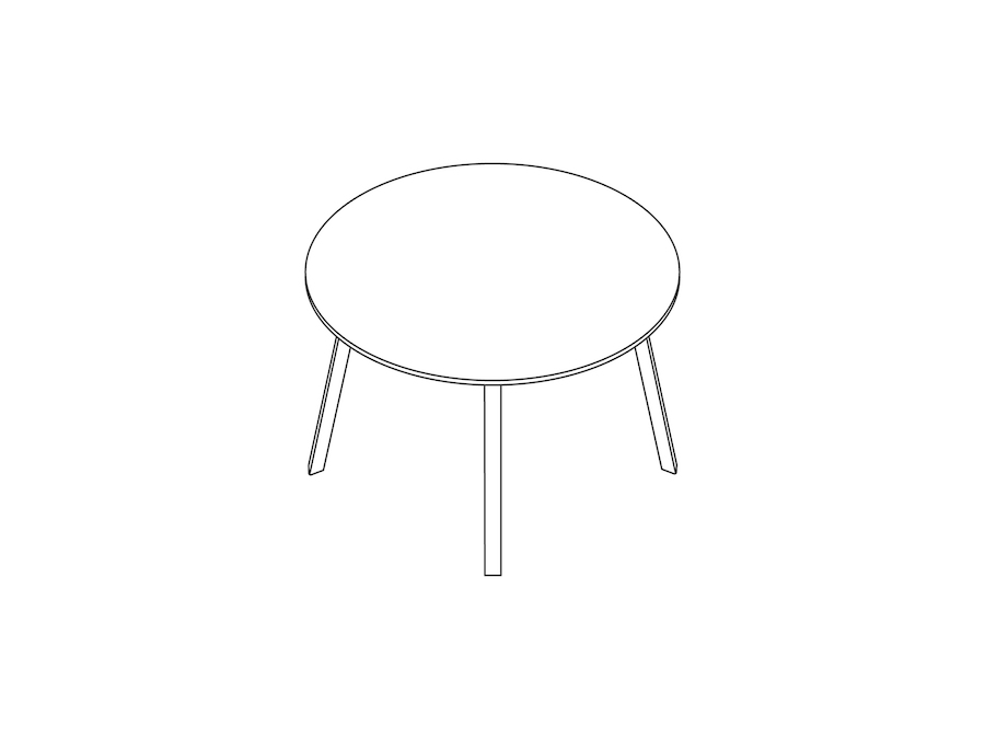 A line drawing - Triangle Leg Table–Round